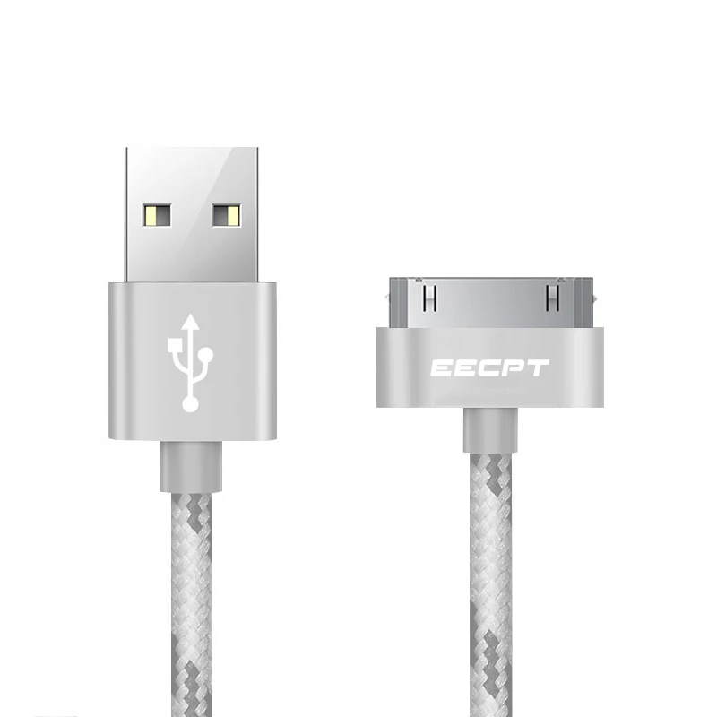 Silver EECPT 30 Pin USB кабель для iPhone 4S 4 S 3GS iPad 1 2 3 iPod Nano iTouch Кабель зарядного устройства Синхронизация данных провод для быстрой зарядки адаптер - Цвет: Silver