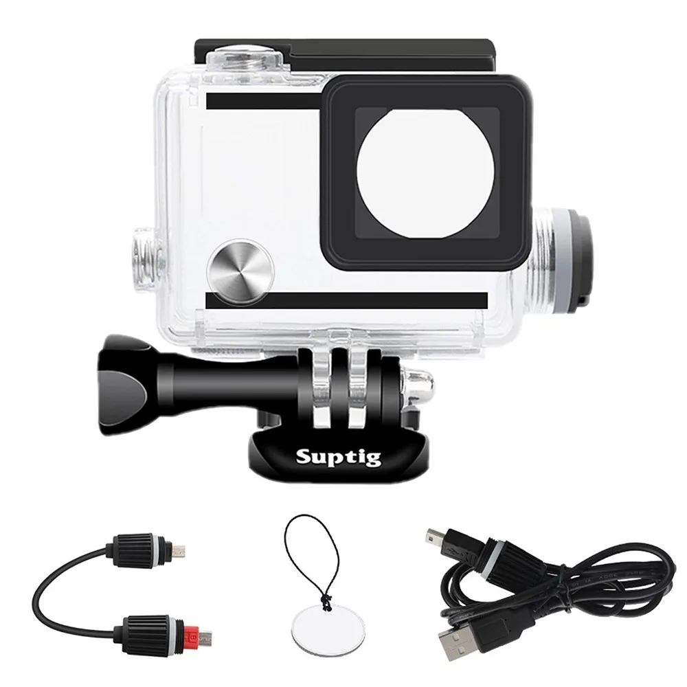 40 M/131ft перезаряжаемый водонепроницаемый корпус для GoPro Hero 4/3 +/3 Go Pro Аксессуары
