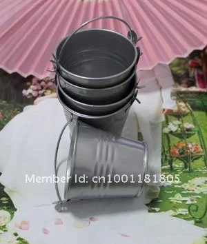 Бесплатная доставка 70 шт. серебряное мини-ведро принадлежности для свадебной