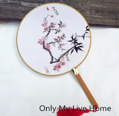 Классическая дверная ручка маленький круглый веер китайские шелковые вееры для