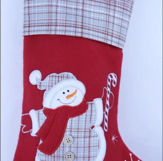 Бесплатная доставка 3 шт./лот рождественские носки с вышивкой Санта Клауса