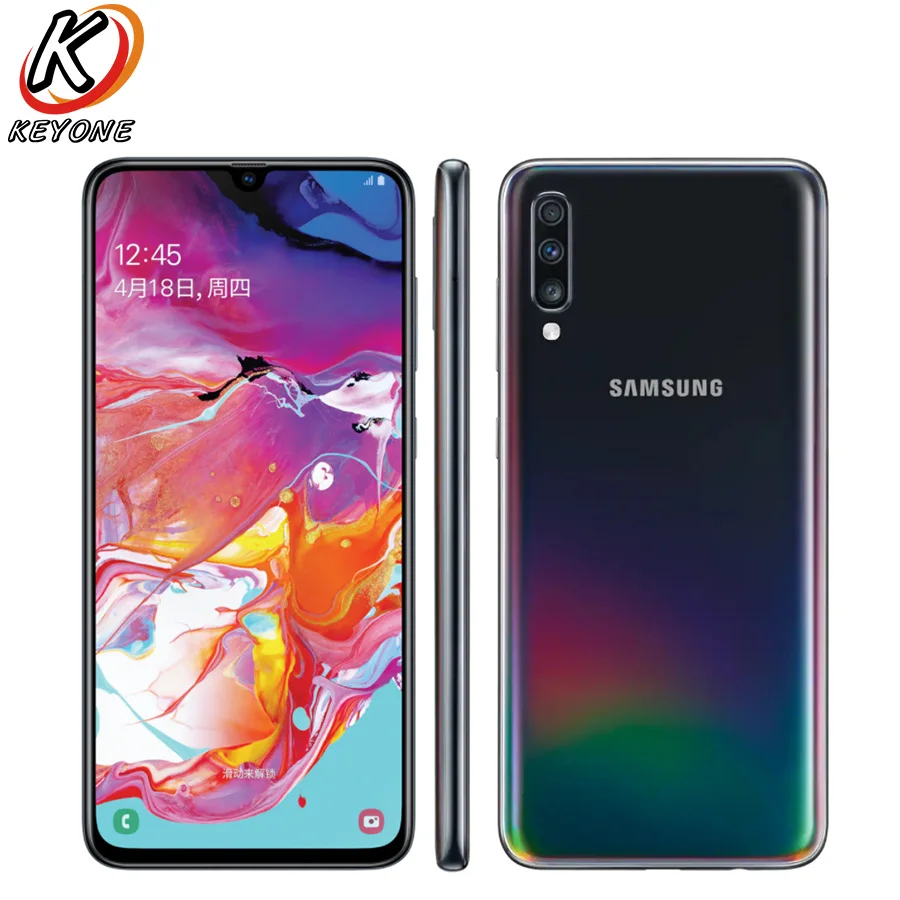 Сотовый телефон Samsung Galaxy A70 A7050 6 7 дюймовый экран 20:9 Water Drop 8 ГБ ОЗУ 128 ПЗУ Snapdragon 675
