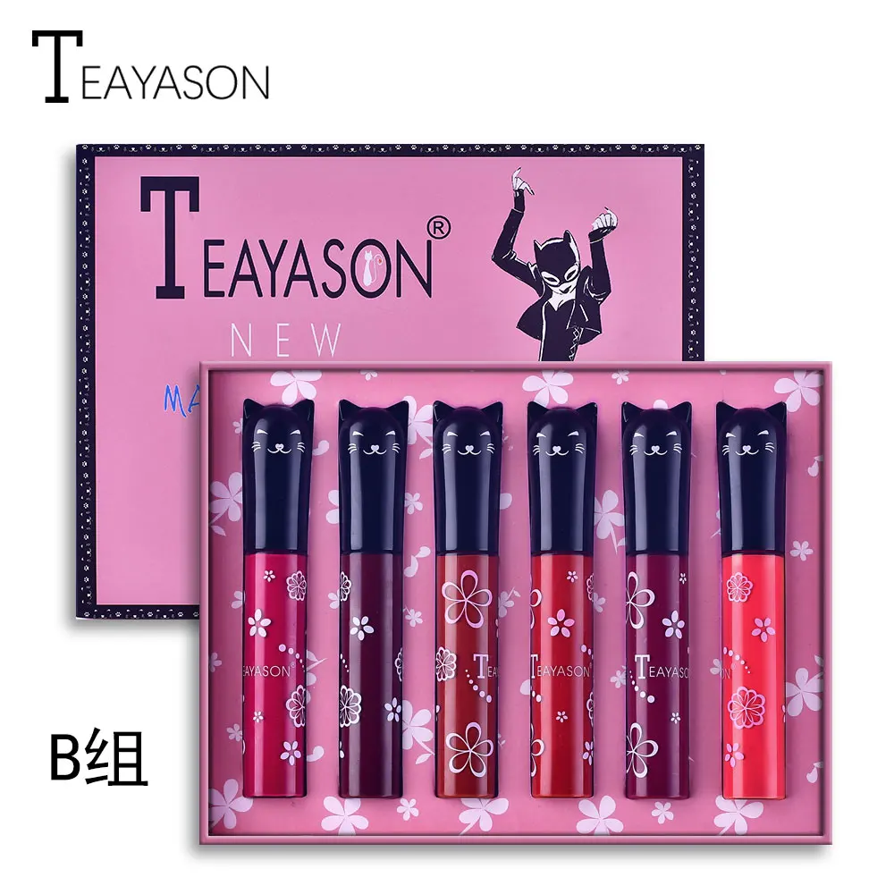 Teayason 6 шт./компл. бархатный матовый блеск для губ водостойкая длительное время