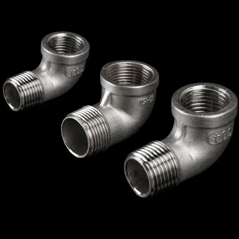 

L Type 304 Stainless Steel Pipe Fitting Elbow Connector 3/8" Male to 3/8" Female BSP Thread for Water Fuel Gas Tube