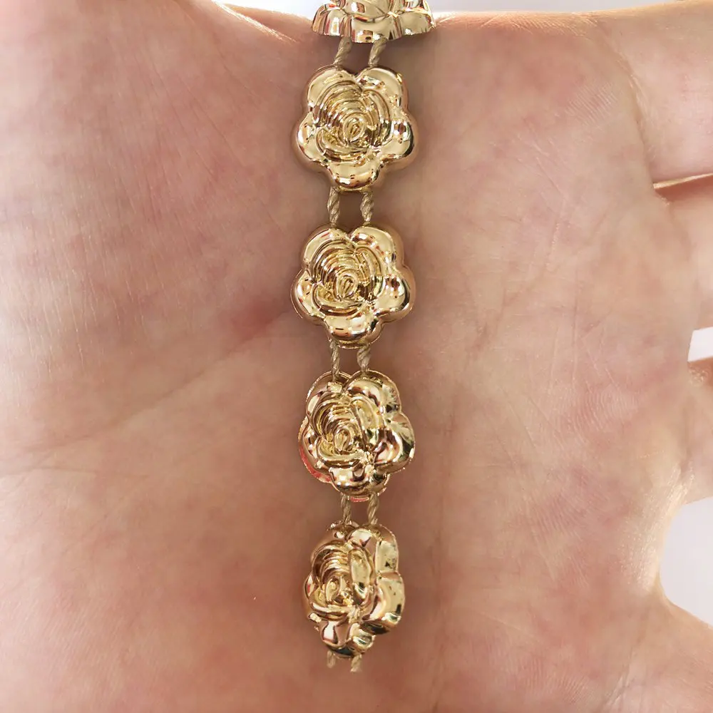 NEW 1Yard/pcs 13mm cute Gold rose Chain Sewing Lace Trims Crafts Wedding DIY accouterments DSP01 | Дом и сад