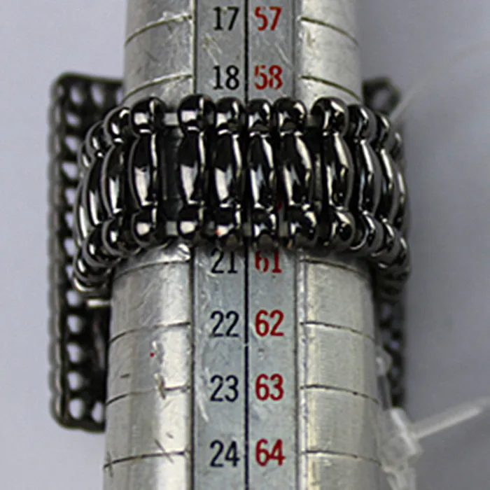 Ручное плетение черное прямоугольное кольцо очарование синими полудрагоценными