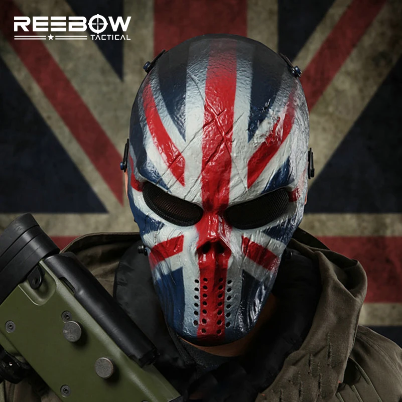 Тактическая страйкбольная пейнтбольная маска UK Knight защитная металлическая