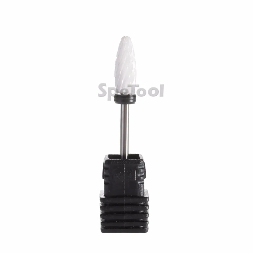 Белый керамический сверло для ногтей SpeTool пламя Shpae Extra Coars Grit электрического