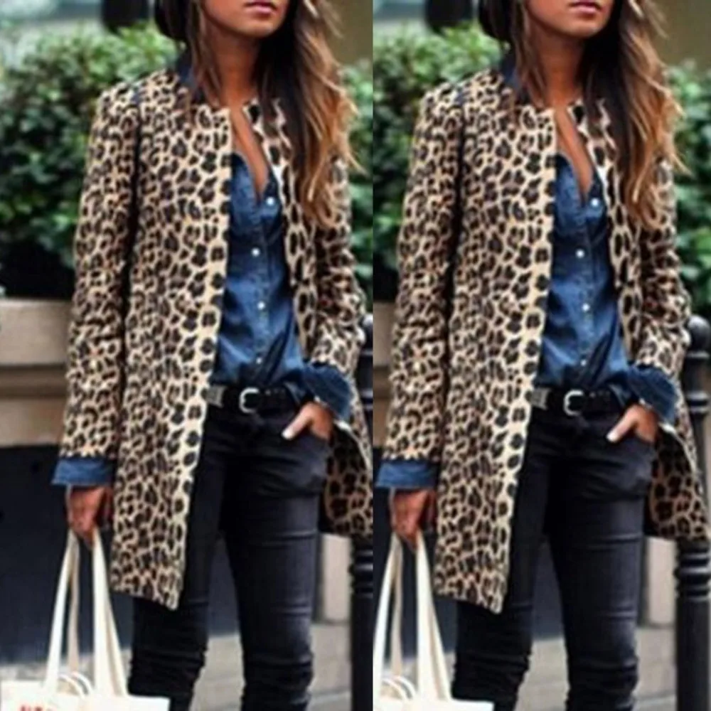 2018 модное зимнее леопардовое пальто женское из искусственного меха плюс размер