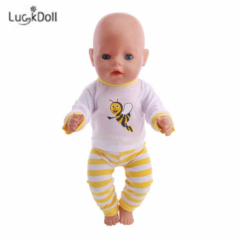 LUCKDOLL Новинка модная летняя Повседневная Милая Пчелка для 43 см ухода за ребенком