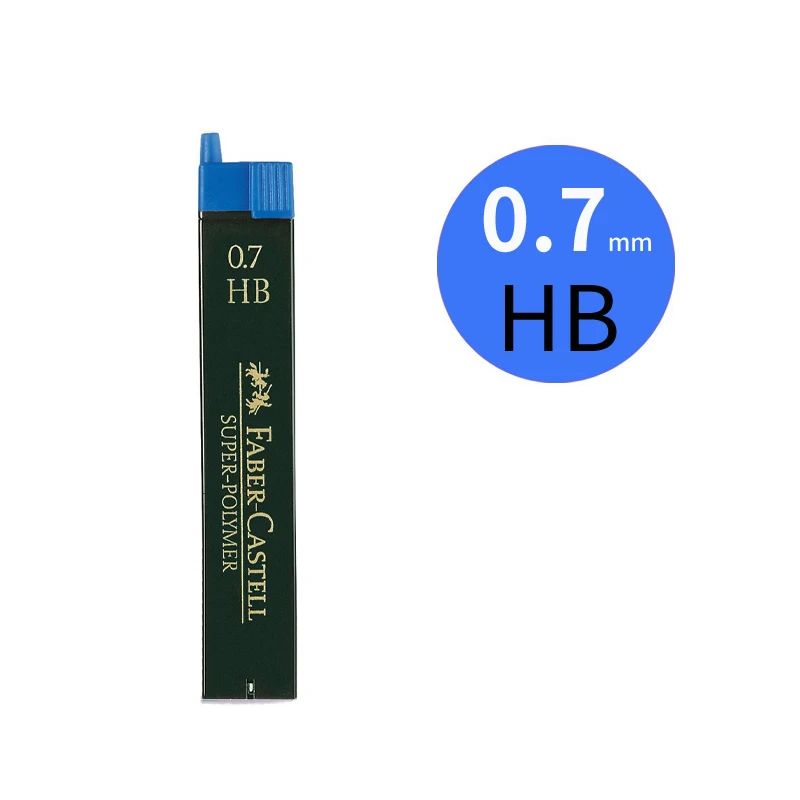 Faber Castell свинцовый сердечник HB/2B/B специальный жесткий автоматический грифель ручки не легко сломать черный - Цвет: 0.7 HB