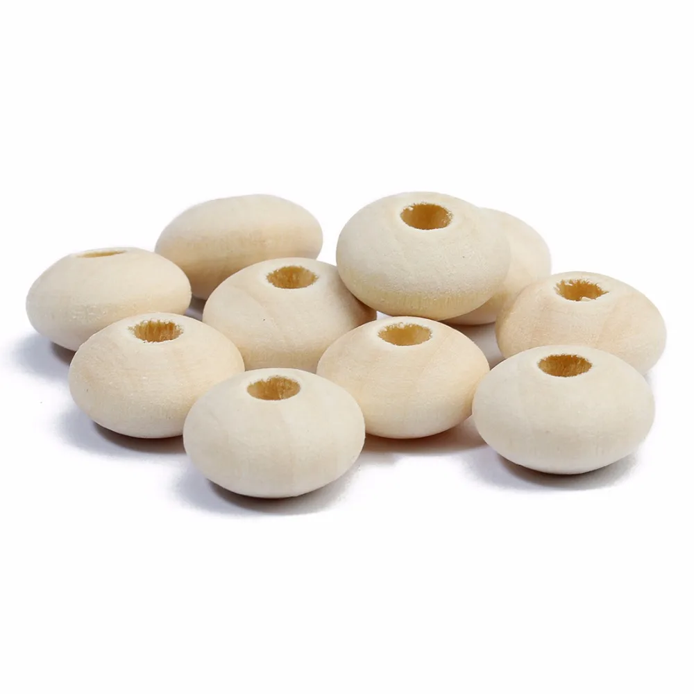 LOULEUR 40 шт./лот 8x14 мм 10x18 круглые бусины из натурального дерева с 4 большим