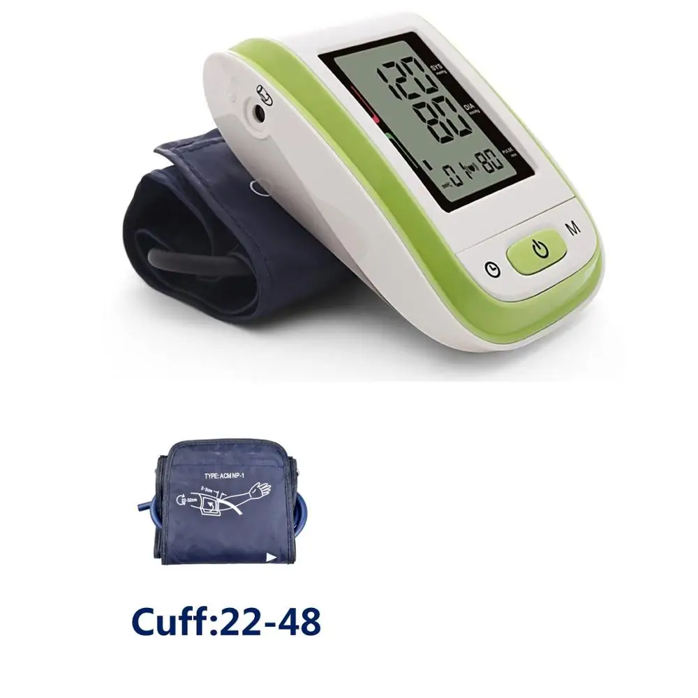 Green Cuff22-48 Медицинское оборудование, тонометр, цифровой натяжитель верхней руки, прибор для измерения артериального давления, BP манжета 22-32/22-48 - Цвет: Green Cuff22-48