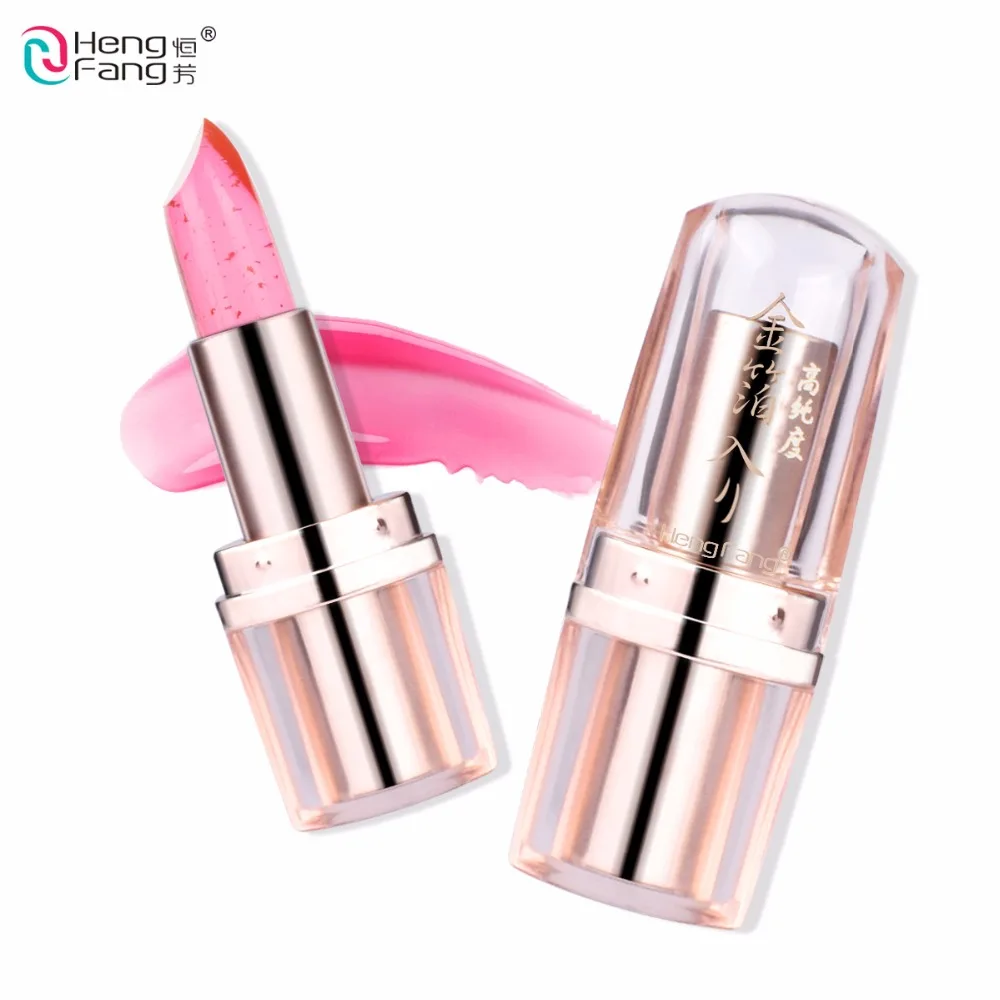 Золотая желейная помада 3 цветов меняющий температуру бальзам для губ
