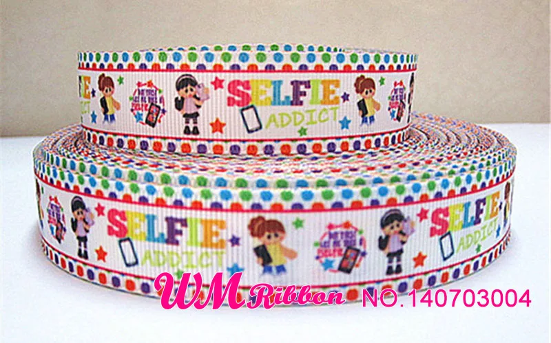 Лента WM 7/8 дюймов 22 мм Happy Kids Grosgrain лента 50yds/рулон школьный номер напечатанные Индивидуальные Лямки для волос