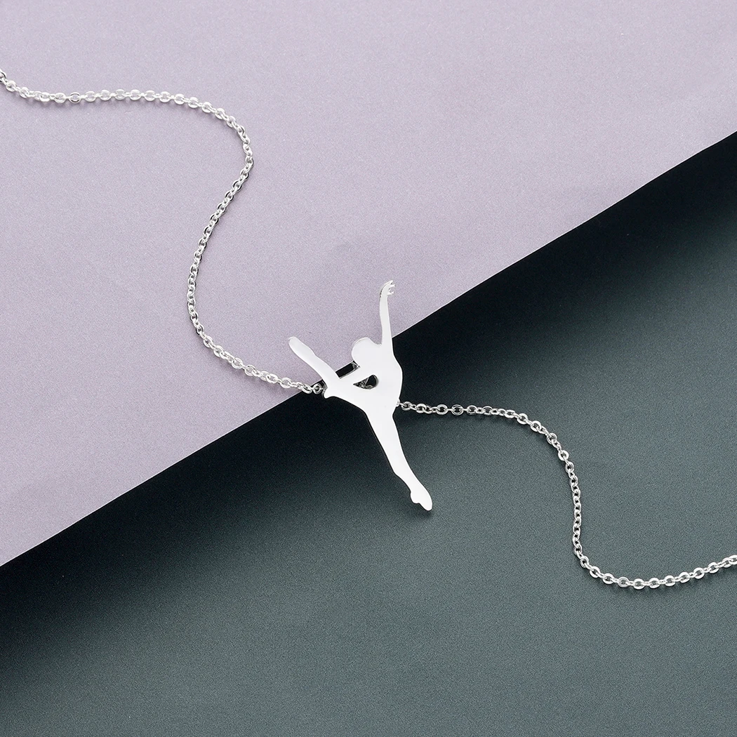 Kinitial модные спортивные шармы ожерелья розовое золото балерина девочка подвеска