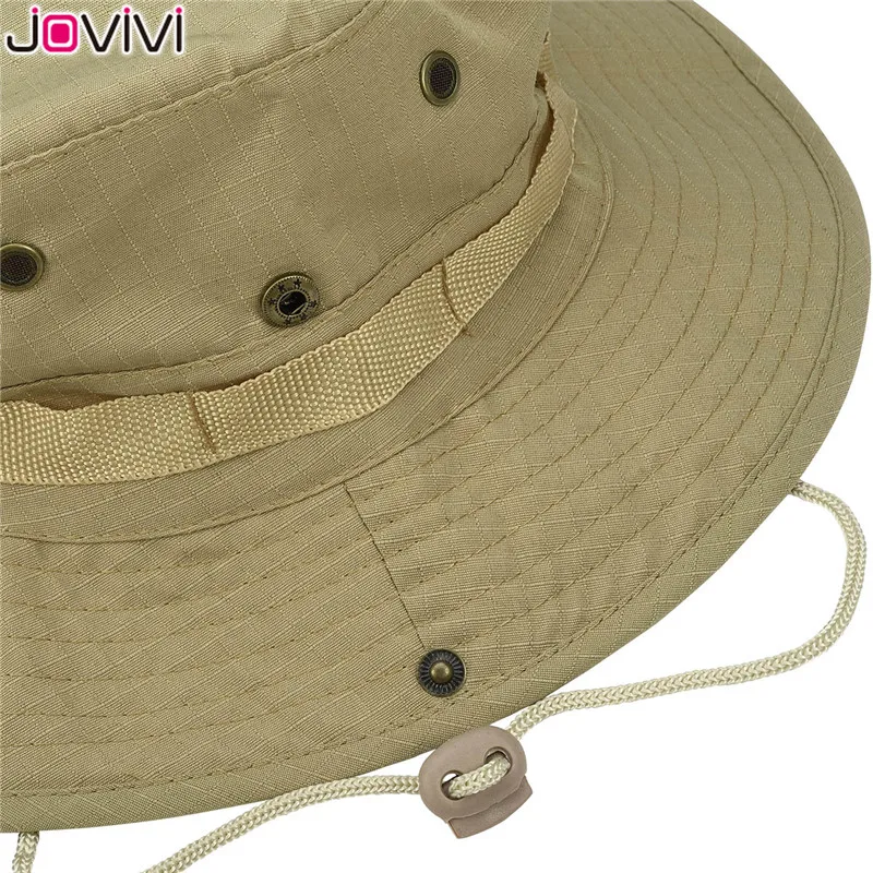 Jovivi 1 шт. уличная шляпа Boonie с широкими полями, дышащие сафари рыболовные шляпы для защиты от УФ-лучей, складная Военная Кепка, пара уличных шапок