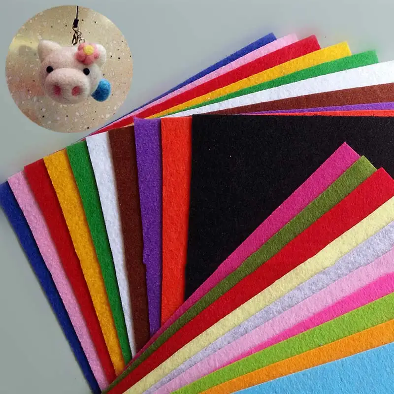 Популярно 10 шт Толщина 1 мм Полиэстеровая ткань PatchworkFelt Лоскутная Ткань для DIY