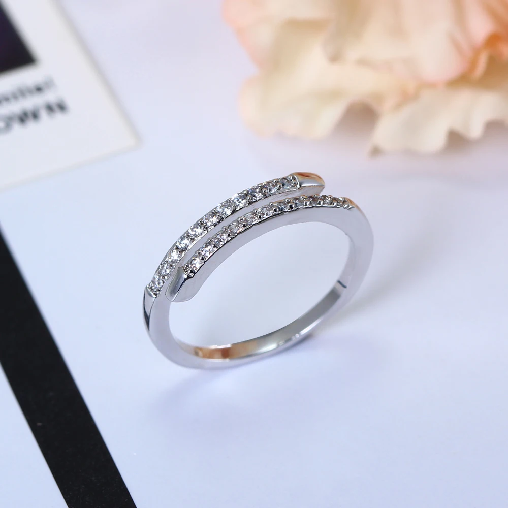 Свадебные Кольца для wmone Одежда высшего качества простые AAA кубического циркония
