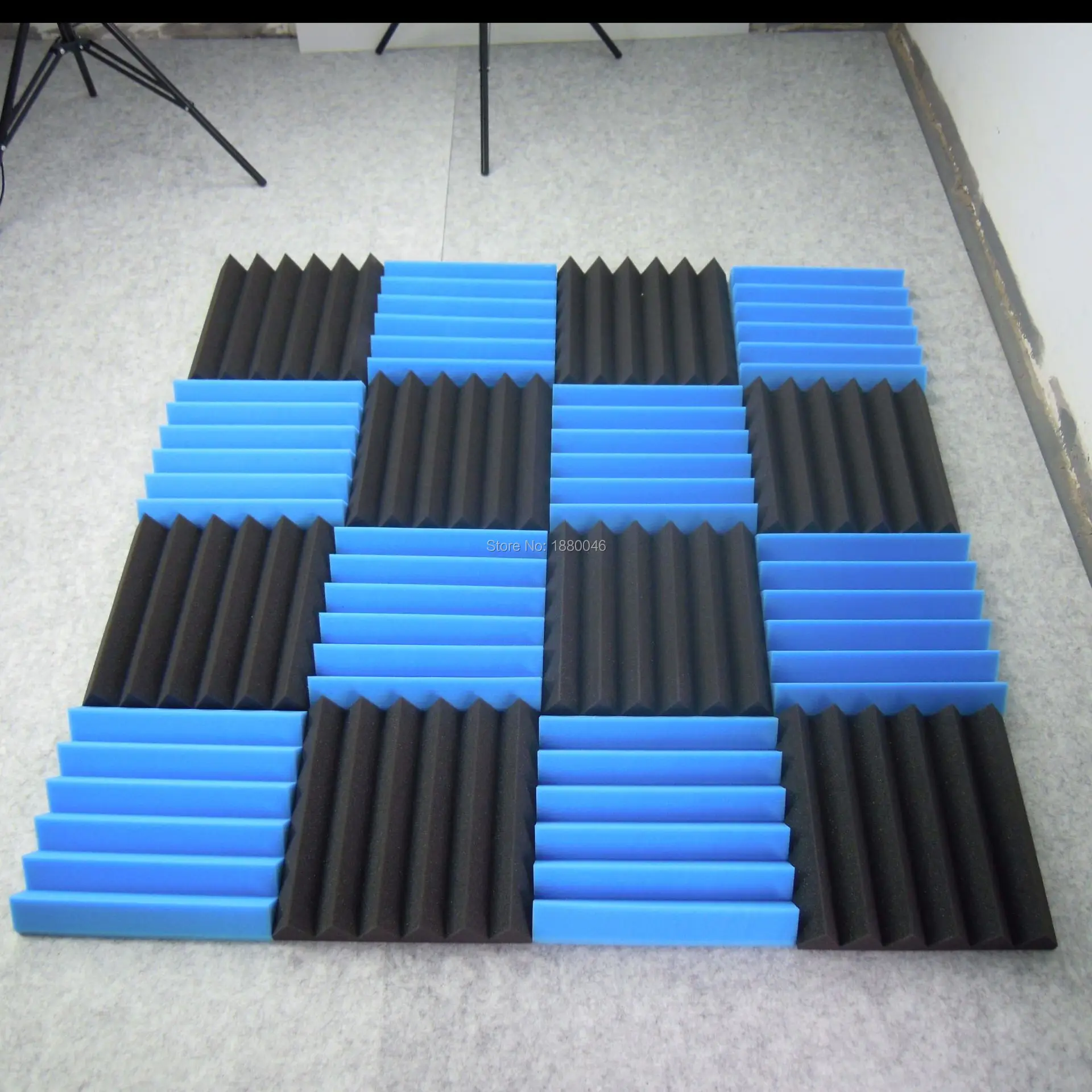 

12pieces 30x30x5cm Acoustic Foam Sound Treatment Absorption Wedge Tiles Studio/Music