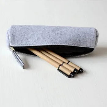 school pencil case Фетровый школьный пенал высокой емкости estuche escolar серый материал escolar школьные принадлежности kalem kutusu пенал - Цвет: school pencil case