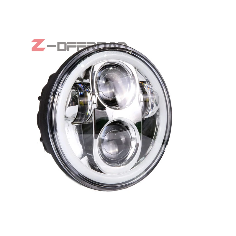 Для мотоцикла plug and play 5 75 "LED H4 фара с белым галогенным кольцом для dyna FX Softail |