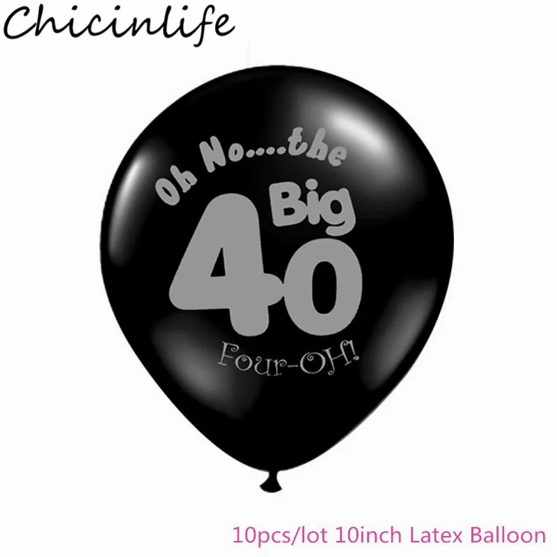 Chicinlife 10 шт черные/розовые 10 дюймов 30 40 50 60 лет латексные шары взрослые юбилей С Днем Рождения Декор поставки