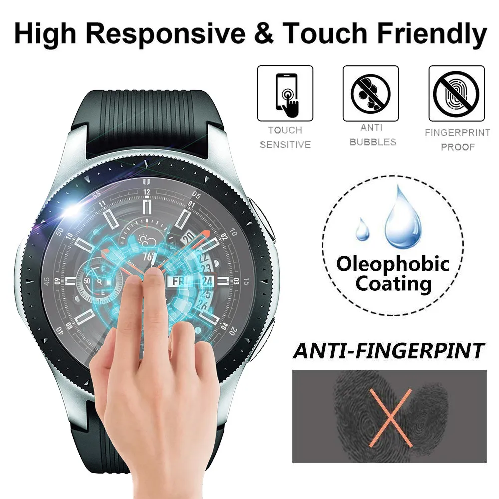 Закаленное стекло 2.5D для Samsung Galaxy Watch защитное 46 мм Защитная пленка экрана 3