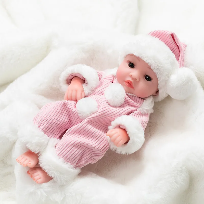 girl Reborn Baby Doll 10 дюймов полный винил реалистичные детские развивающие красивые игрушки для ванной дети Playmate милый Bebe Reborn - Цвет: girl
