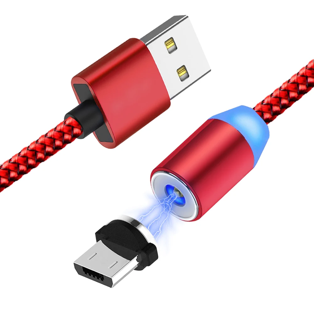 Магнитный кабель Micro USB NiSi 1 м 2 м для Xiaomi samsung Galaxy Note6/5/4/3/J3/J5/J7/A3/A5/A7 LG светодиодный магнитный кабель для быстрой зарядки