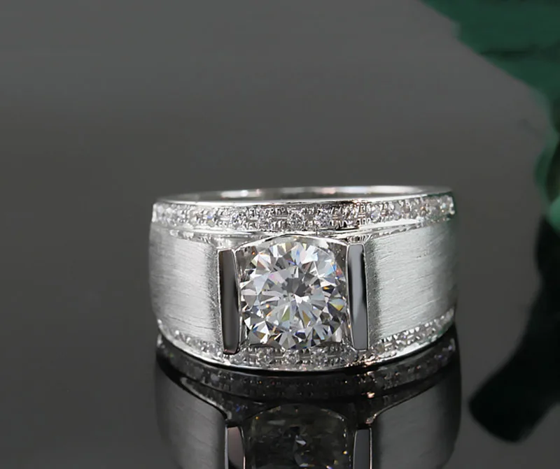 18 K 750Au золото Moissanite алмаз мужское кольцо D Цвет VVS с национальным сертификатом MO-0010