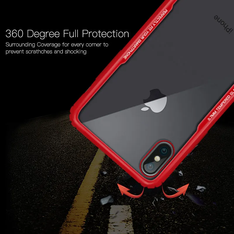 Закаленного Стекло чехол для iPhone 7 8 6 s плюс мягкая TPU силиконовая кромка Полный