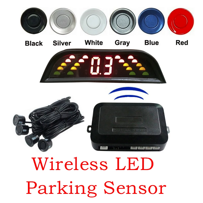 Автомобильный беспроводной датчик парковки с 4 датчиками СВЕТОДИОДНЫЙ монитор