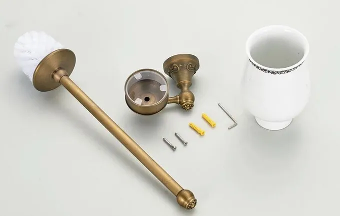 Настенный винтажный Ретро античный латунный держатель для туалетной щетки