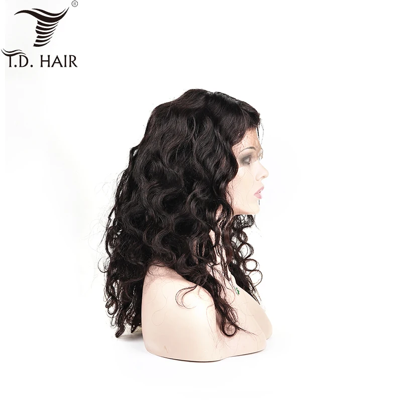 Бразильский 360 кружевной парик человеческие волосы волнистый с предварительно
