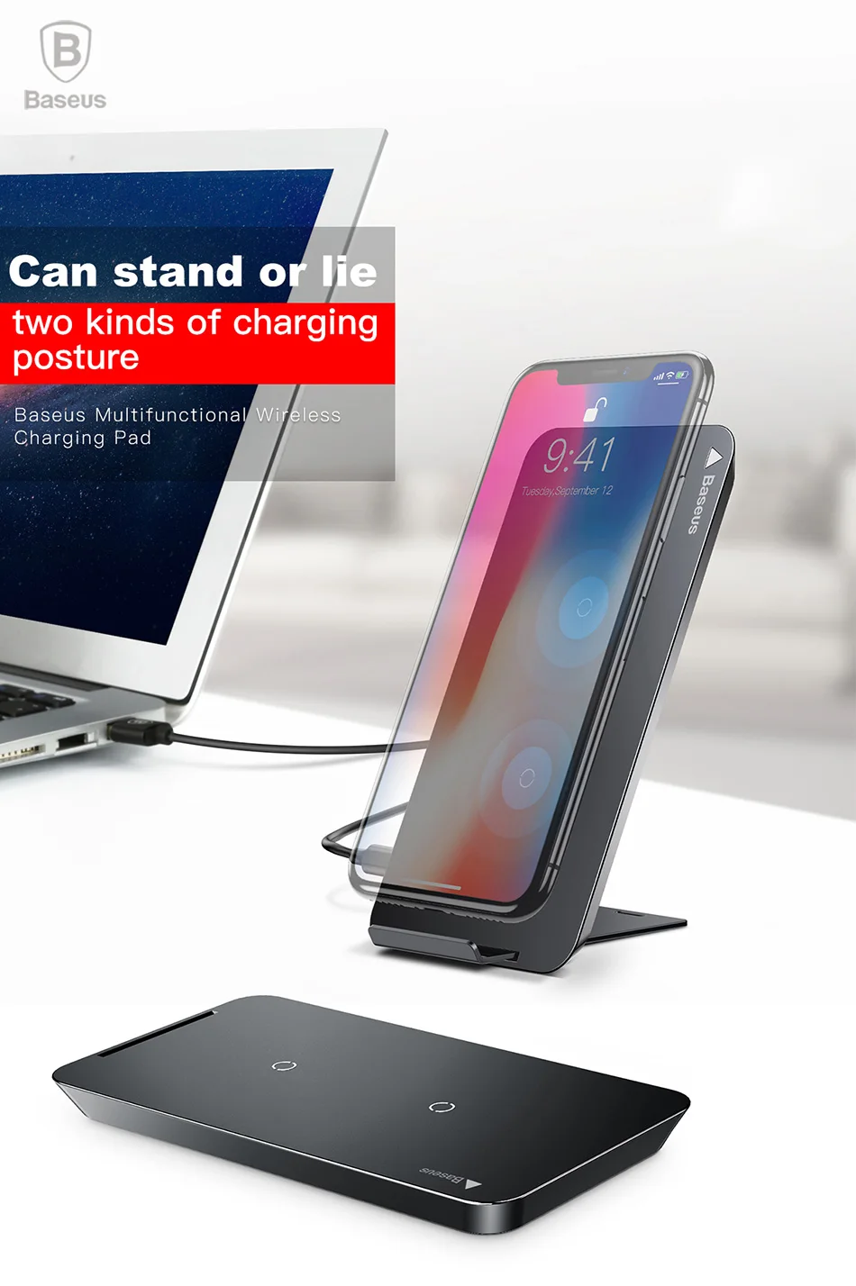 Baseus 10 Вт Беспроводное зарядное устройство для iPhone XS XR X 8 быстрая Беспроводная зарядная площадка для samsung S10 Xiaomi Mi 9 зарядное устройство для мобильного телефона