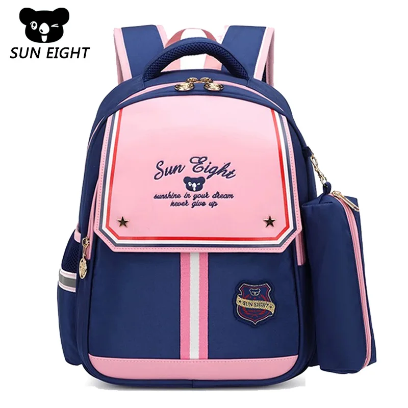 

SUN EIGHT Orthopedic School Bags For Kids Backpack Patchwork Girl School Bags Boys School Backpack Hand Bag Satchel Knapsack
