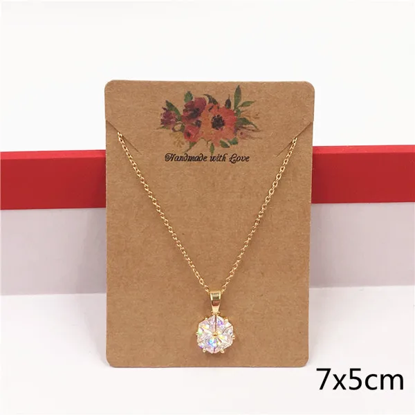 5x7cm 50 шт бумажные винтажные цветочные ювелирные изделия карты, бирки для драгоценностей коробки ювелирных изделий для ожерелья/серьги/шпильки/аксессуары упаковки - Цвет: 5x7cm