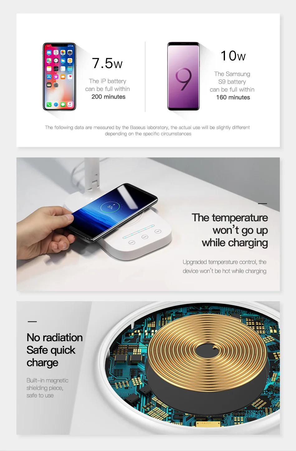 Baseus лампа Qi Беспроводное зарядное устройство для iPhone XS Max X складной настольный светодиодный светильник быстрая Беспроводная зарядная подставка для samsung