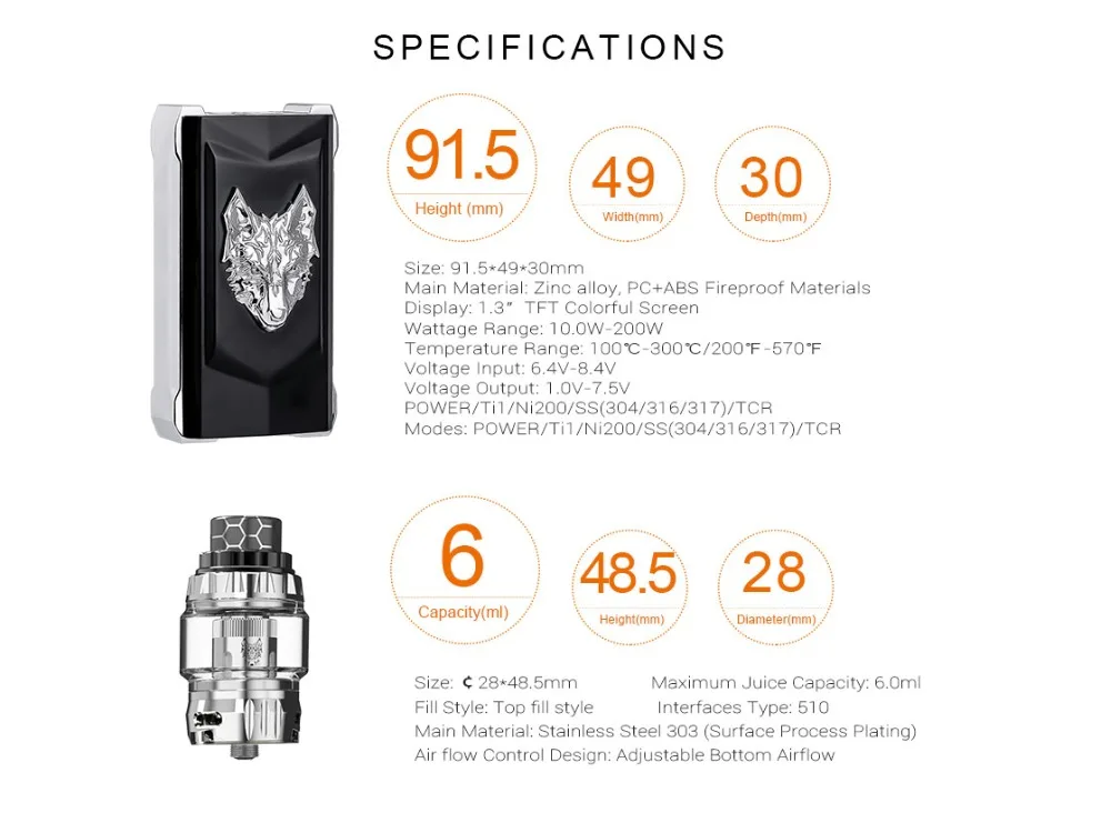NEWEST electronic cigarette kit vape kit original of sigelei snowwolf mfeng 200W SUPER POWER