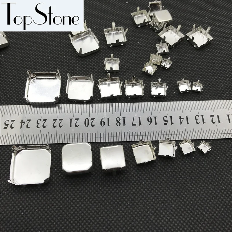 Квадратный восьмиугольный металлический поднос для чашек Серебристые/латунные