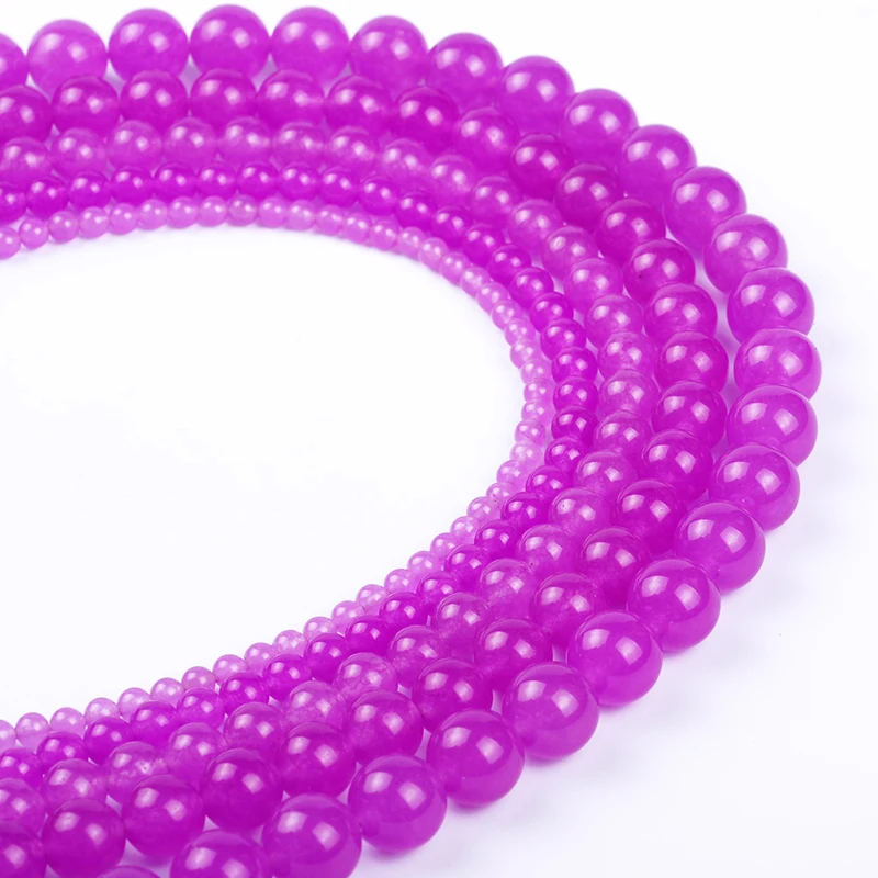 4 6 8 10 12 AAA fashion wholesale round fuchsia natural stone beads For Bracelet Necklace DIY Jewelry Making | Украшения и