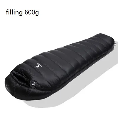 black 600g Сверхлегкий спальный мешок, спальный мешок для кемпинга, зимний осенний спальный мешок для мумии, вакуумный спальный мешок для кемпинга, аксессуары для кемпинга - Цвет: black 600g