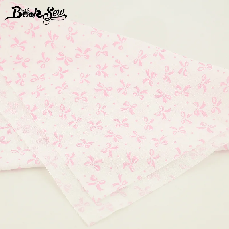 Booksew с розовым бантом хлопчатобумажная ткань для шитья рукоделия куклы Telas белая
