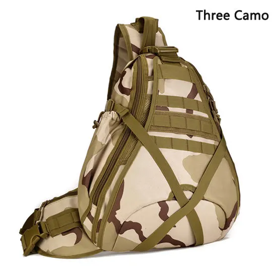 Three Camo Спортивные тактические нагрудные многофункциональные рюкзаки, водонепроницаемые школьные рюкзаки для ноутбука, походные рюкзаки - Цвет: Three Camo