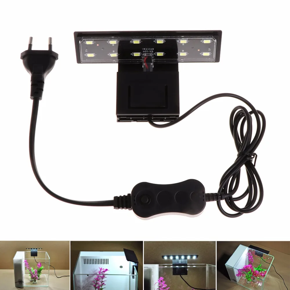 Аквариумный светильник с зажимом 12 светодиодов белый цвет|led aquarium fish tank|lamp tankled tank