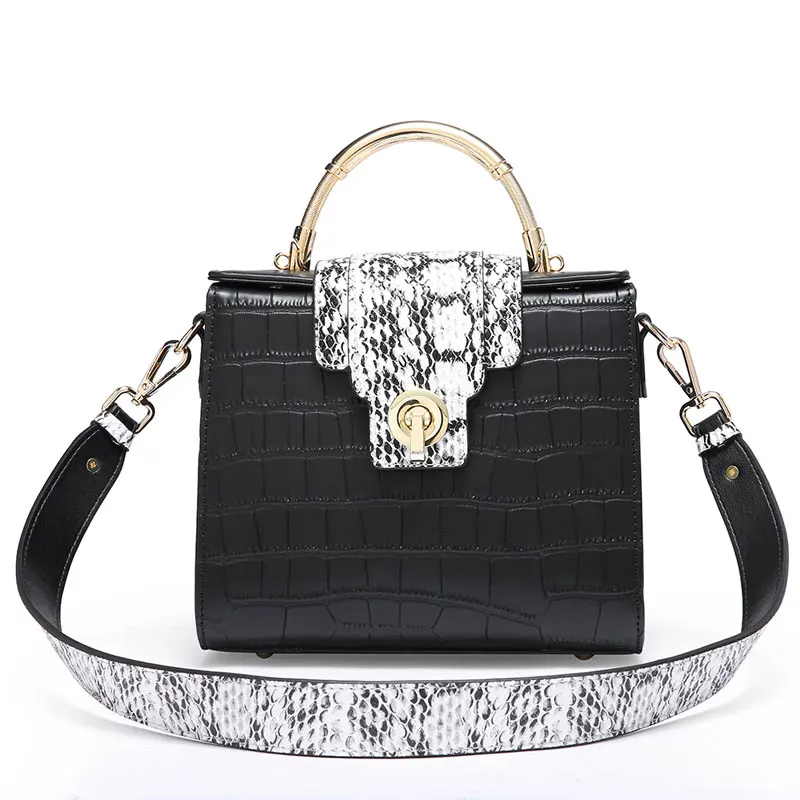 black shoulder bag POMELOS, женская сумка через плечо,, роскошная, спилок, кожа, сумки через плечо для женщин, Аллигатор, сумка через плечо, женские кошельки и сумки - Цвет: black shoulder bag