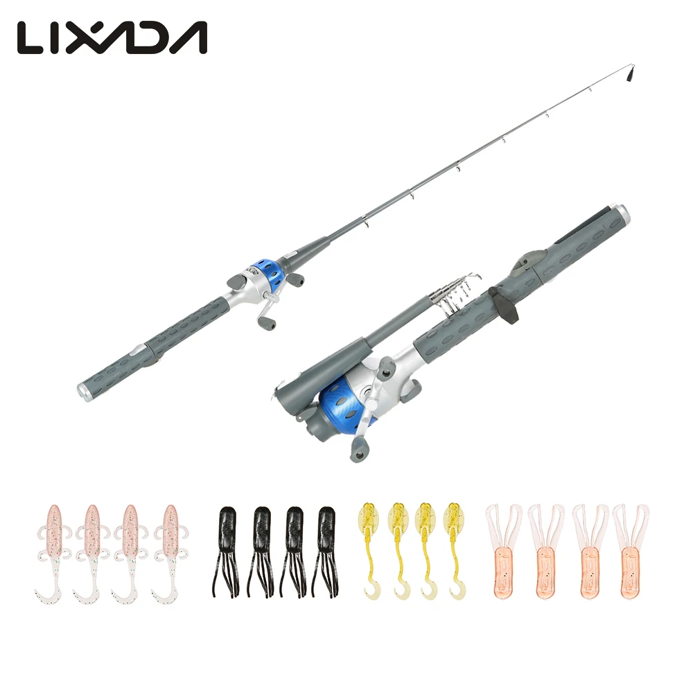 151 см мини складная удочка Катушка комбо с рыболовной приманкой леска Карп