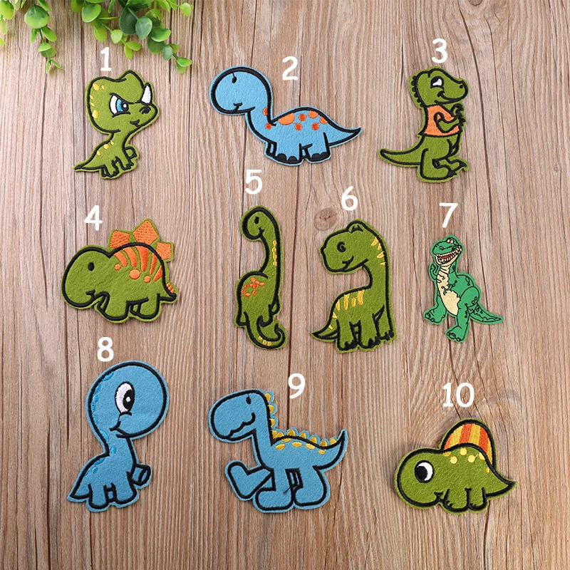 10 шт. Динозавров На Патчи швейные для одежды вышитая детская аппликация стены