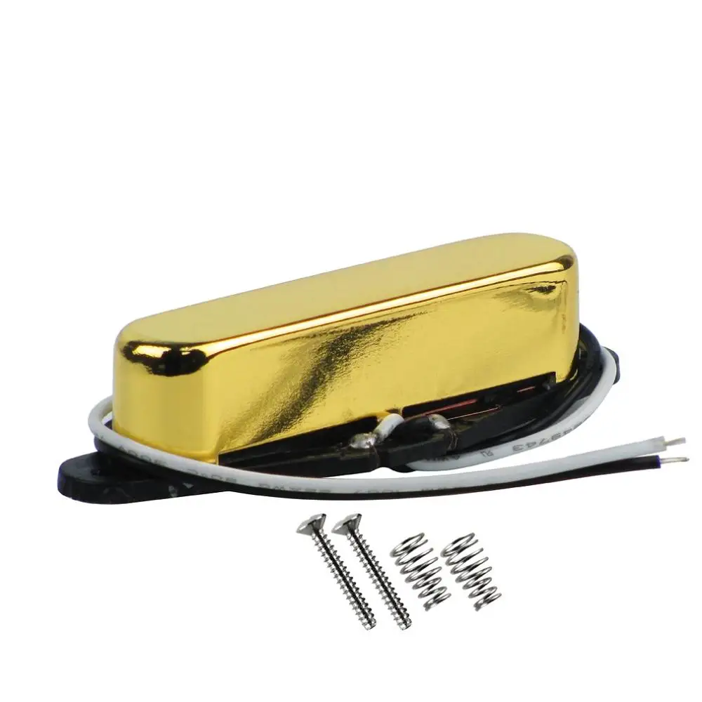 Neck Golden FLEOR Alnico 5 электрогитара затактовый звукосниматель с одной катушкой Tele Alnico пикап шеи/мост гитарные части, хром/золотой/черный выбрать - Цвет: Neck Golden